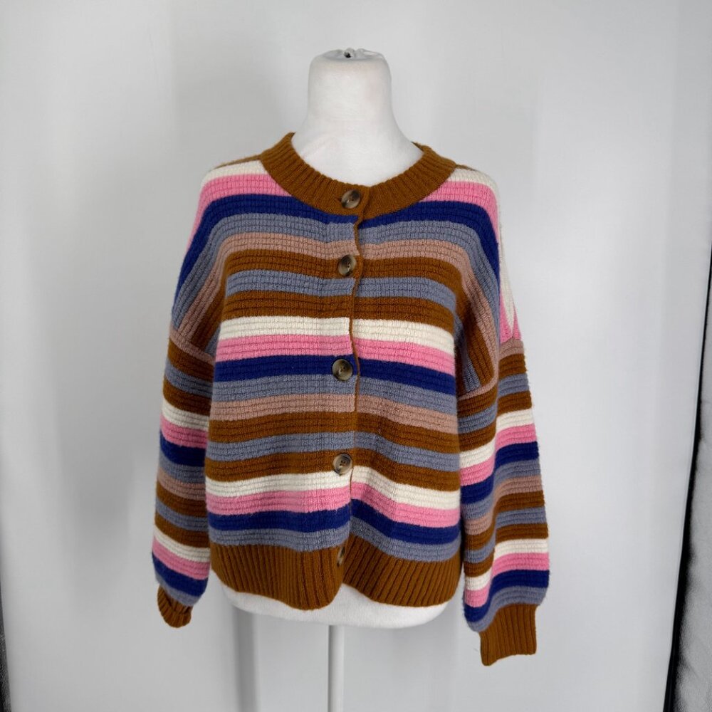 Madewell Striped Springview Sweater Cardigan Size S - Picture 2 of 13